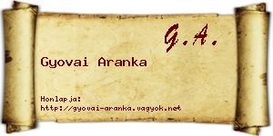 Gyovai Aranka névjegykártya